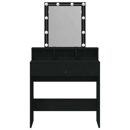 vidaXL Dressing Table Black oak 80 x 41 x 144.5 cm Engineered Wood