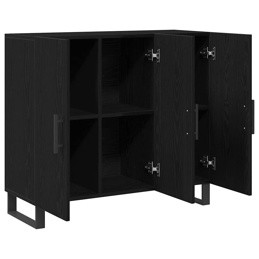 vidaXL Sideboard Black Oak 90 x 34 x 80 cm Engineered Wood