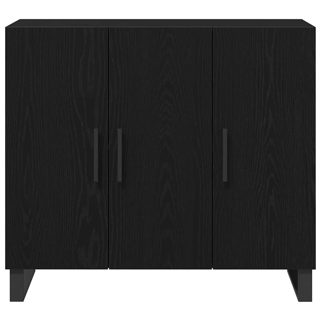 vidaXL Sideboard Black Oak 90 x 34 x 80 cm Engineered Wood
