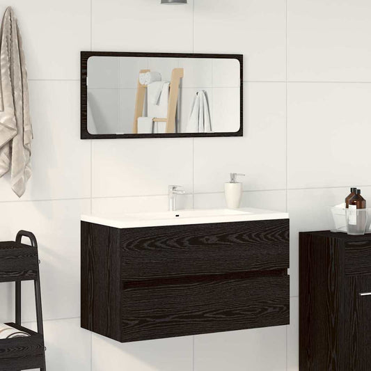 vidaXL Bathroom Furniture Set 2 pcs Black Oak 80 x 38.5 x 45 cm