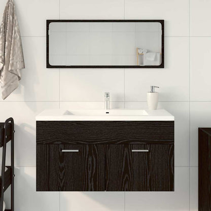 vidaXL Bathroom Furniture Set 2 pcs Black Oak Engineered wood
