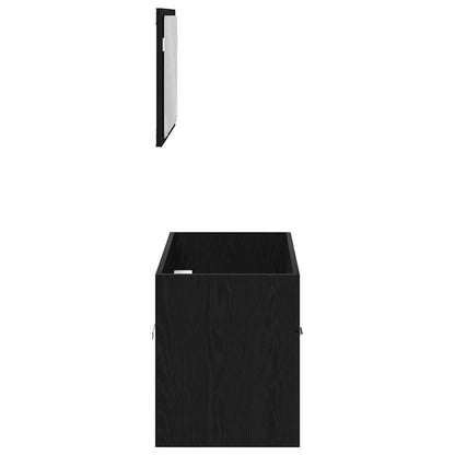 vidaXL Bathroom Furniture Set 2 pcs Black Oak Engineered wood