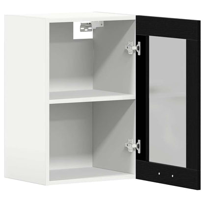 vidaXL Hanging Glass Cabinet Black Oak 40x31x60 cm Engineered Wood