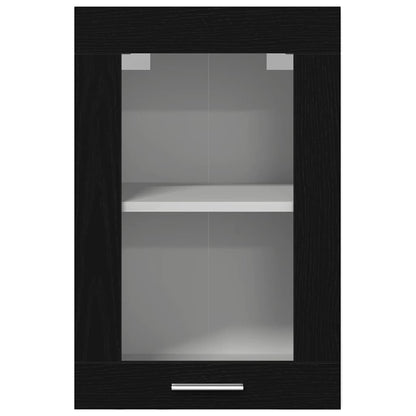 vidaXL Hanging Glass Cabinet Black Oak 40x31x60 cm Engineered Wood