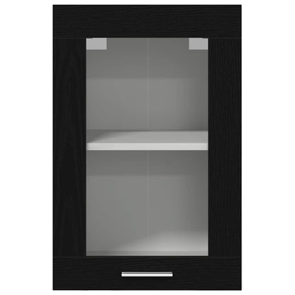 vidaXL Hanging Glass Cabinet Black Oak 40x31x60 cm Engineered Wood