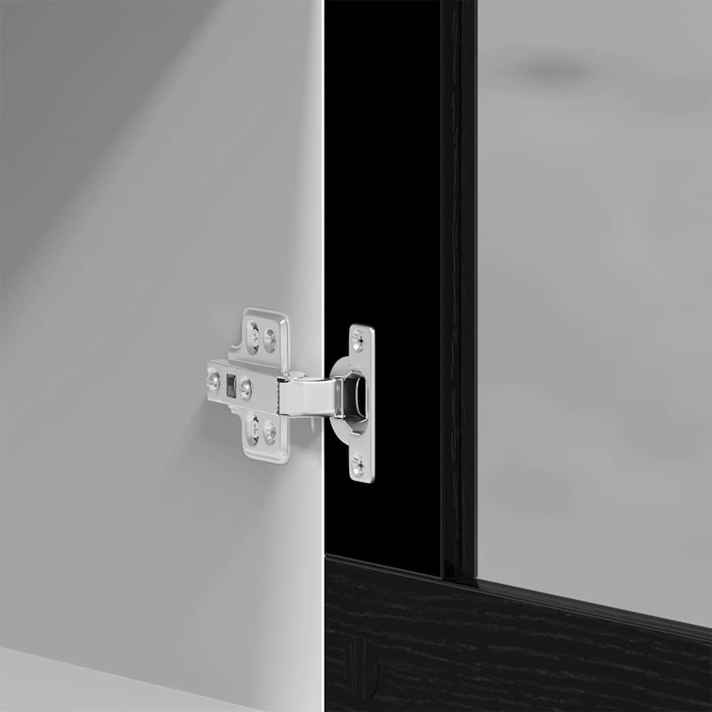 vidaXL Hanging Glass Cabinet Black Oak 40x31x60 cm Engineered Wood