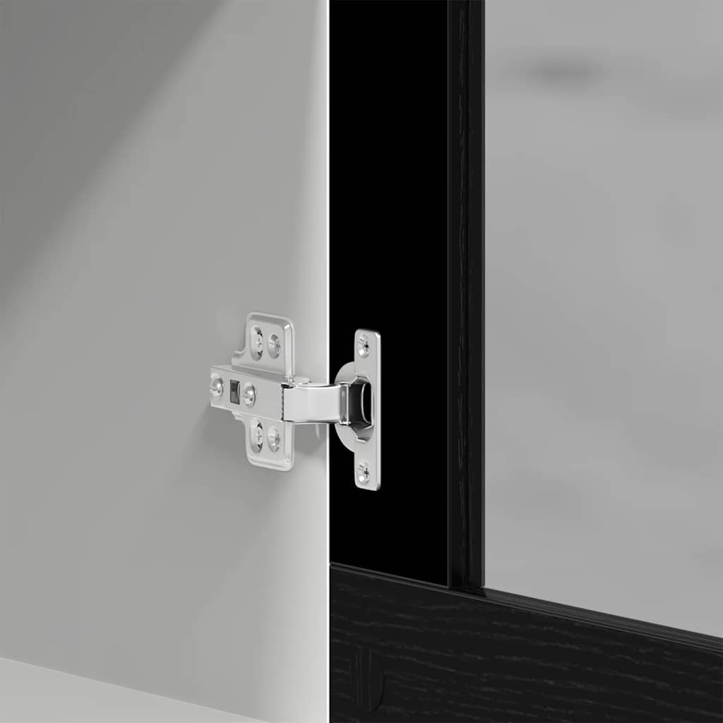 vidaXL Hanging Glass Cabinet Black Oak 40x31x60 cm Engineered Wood