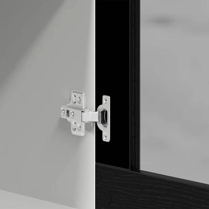 vidaXL Hanging Glass Cabinet Black Oak 40x31x60 cm Engineered Wood