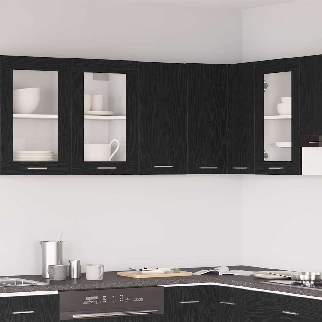 vidaXL Hanging Cabinet Black Oak 30x31x60 cm Engineered Wood