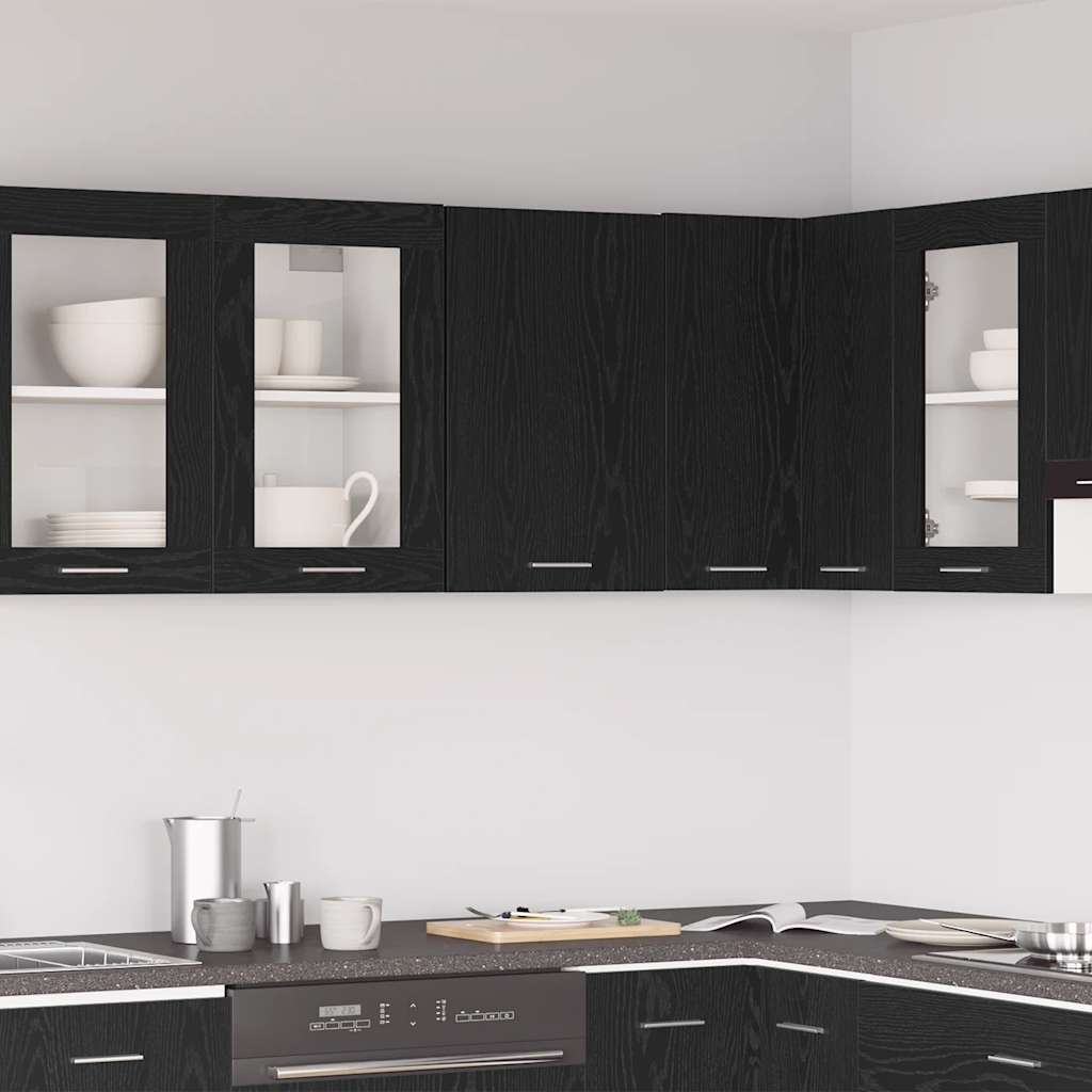 vidaXL Hanging Cabinet Black Oak 40x31x60 cm Engineered Wood