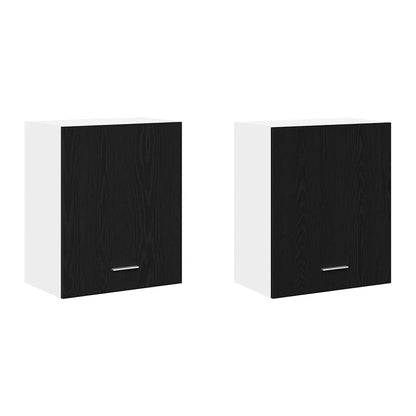 vidaXL Hanging Cabinet with Shelf Lyon 2 pcs Black Oak 50 x 31 x 60 cm