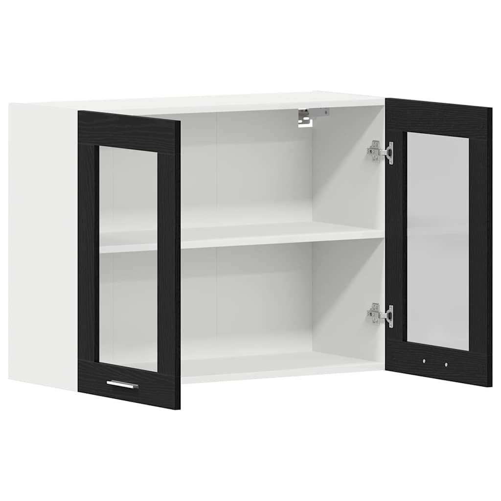 vidaXL Hanging Cabinet Lyon Black Oak 80 x 31 x 60 cm Engineered Wood