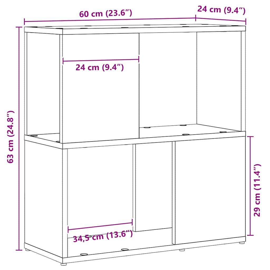vidaXL TV Cabinet Set 60 x 24 x 63 cm Black Engineered Wood