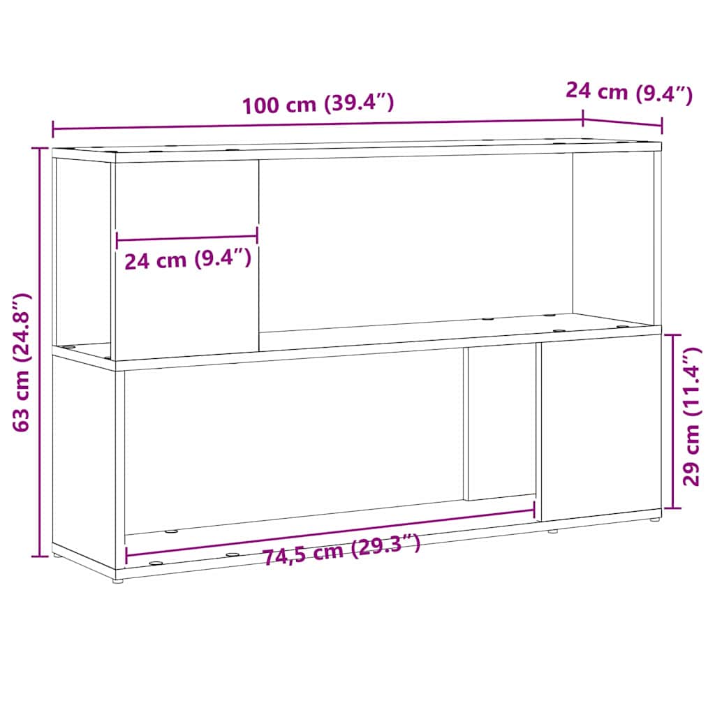 vidaXL TV Cabinet Set Black 100 x 24 x 63 cm Engineered Wood