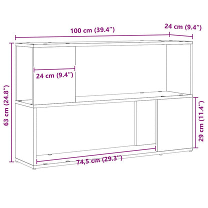 vidaXL TV Cabinet Set Black 100 x 24 x 63 cm Engineered Wood