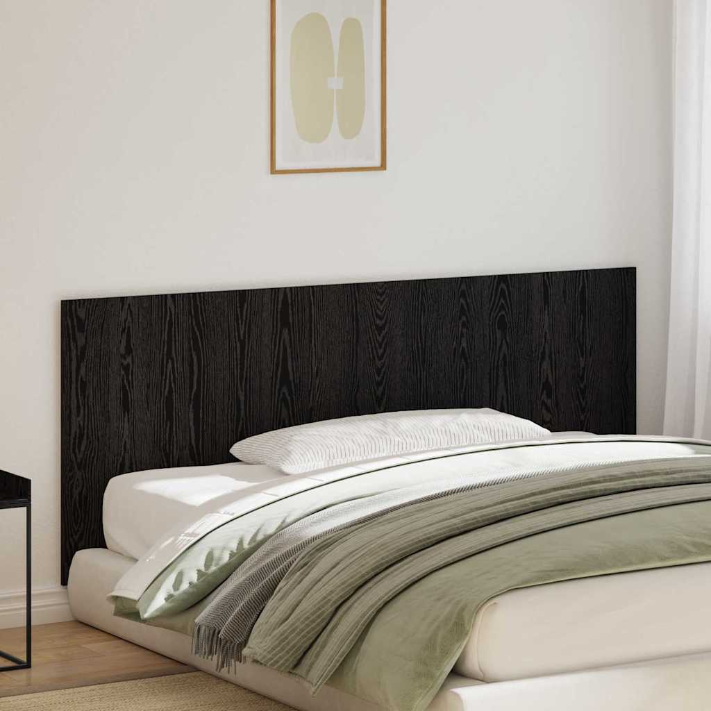 vidaXL Bed Headboard Black Oak 200 x 1.5 x 80.5 cm Engineered Wood