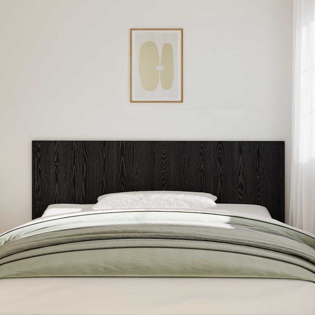 vidaXL Bed Headboard Black Oak 200 x 1.5 x 80.5 cm Engineered Wood