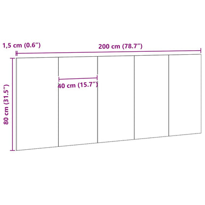 vidaXL Bed Headboard Black Oak 200 x 1.5 x 80.5 cm Engineered Wood