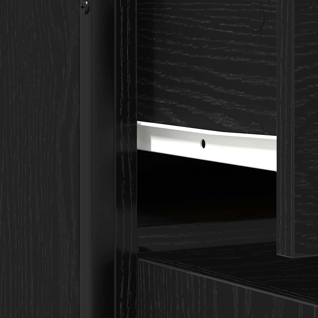 vidaXL Sideboard with Drawer Black Oak 70 x 30 x 80 cm Engineered Wood