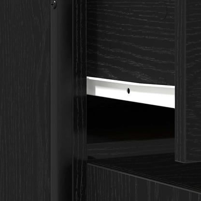 vidaXL Sideboard with Drawer Black Oak 70 x 30 x 80 cm Engineered Wood