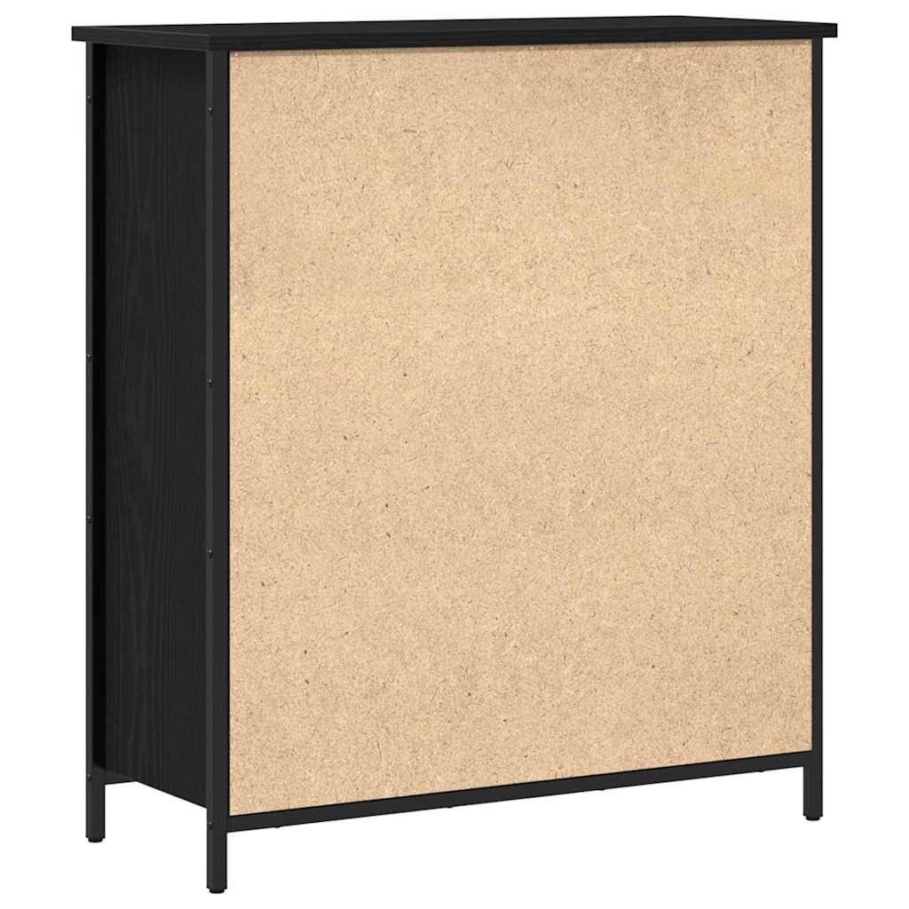 vidaXL Sideboard with Drawer Black Oak 70 x 30 x 80 cm Engineered Wood
