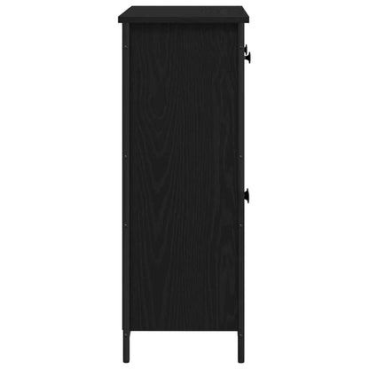 vidaXL Sideboard with Drawer Black Oak 70 x 30 x 80 cm Engineered Wood