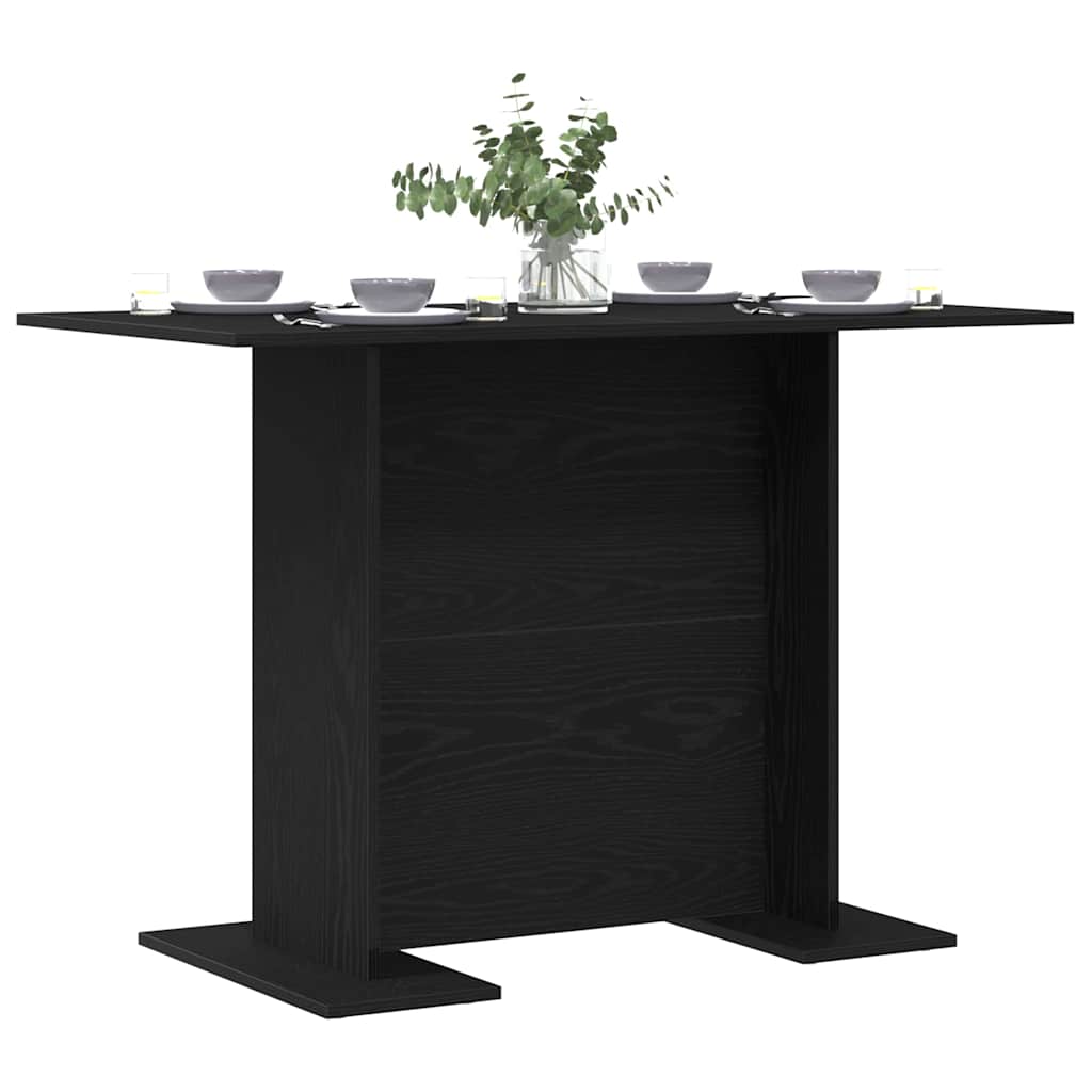 vidaXL Dining Table Black oak 110 x 60 x 75 cm Engineered wood
