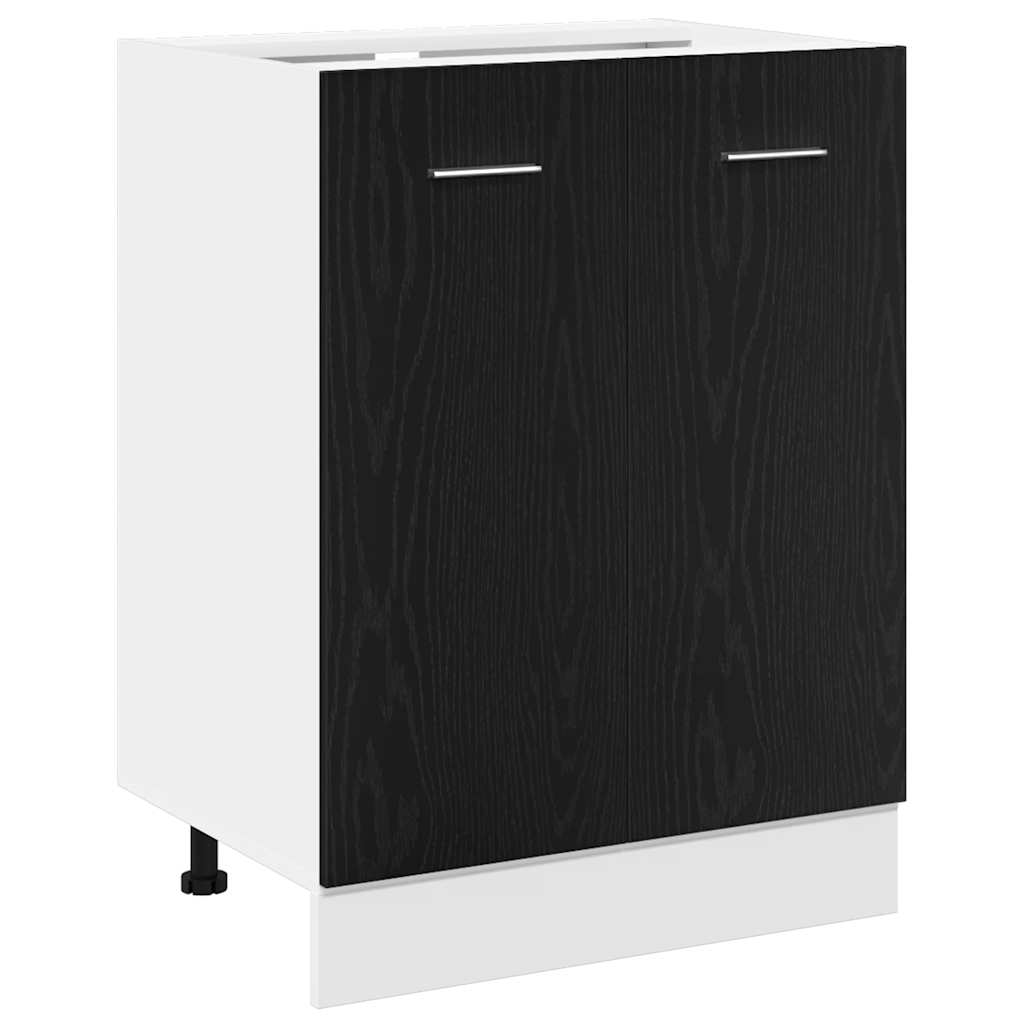 vidaXL Bottom Cabinet Black Oak 60x46x81,5 cm Engineered Wood