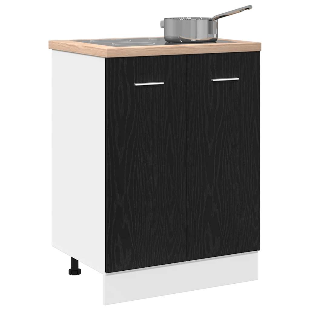 vidaXL Bottom Cabinet Black Oak 60x46x81,5 cm Engineered Wood