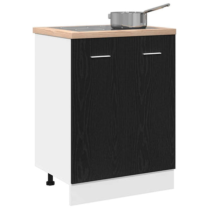 vidaXL Bottom Cabinet Black Oak 60x46x81,5 cm Engineered Wood