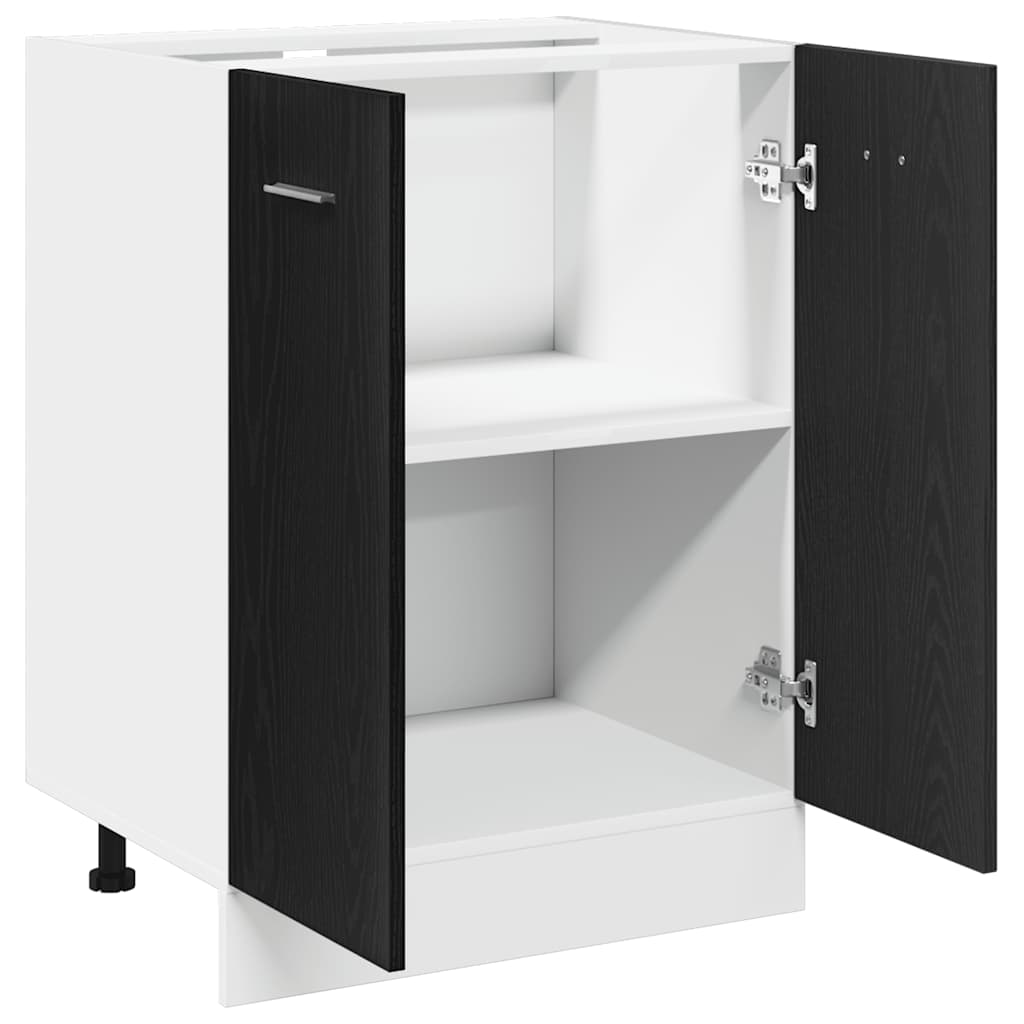 vidaXL Bottom Cabinet Black Oak 60x46x81,5 cm Engineered Wood