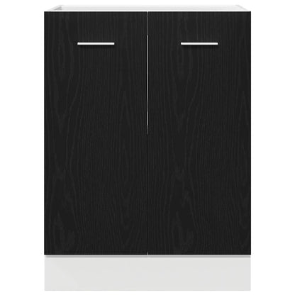 vidaXL Bottom Cabinet Black Oak 60x46x81.5 cm Engineered Wood