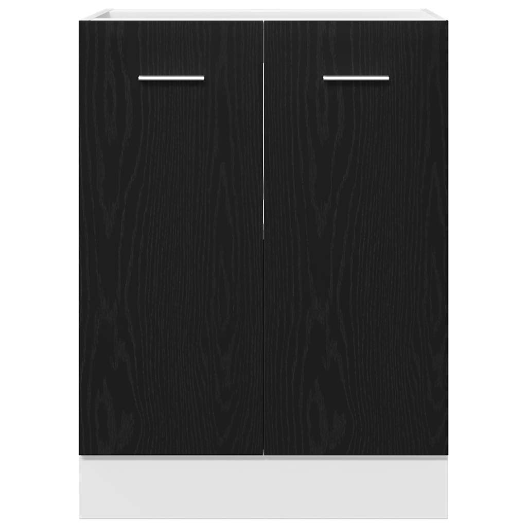 vidaXL Bottom Cabinet Black Oak 60x46x81,5 cm Engineered Wood