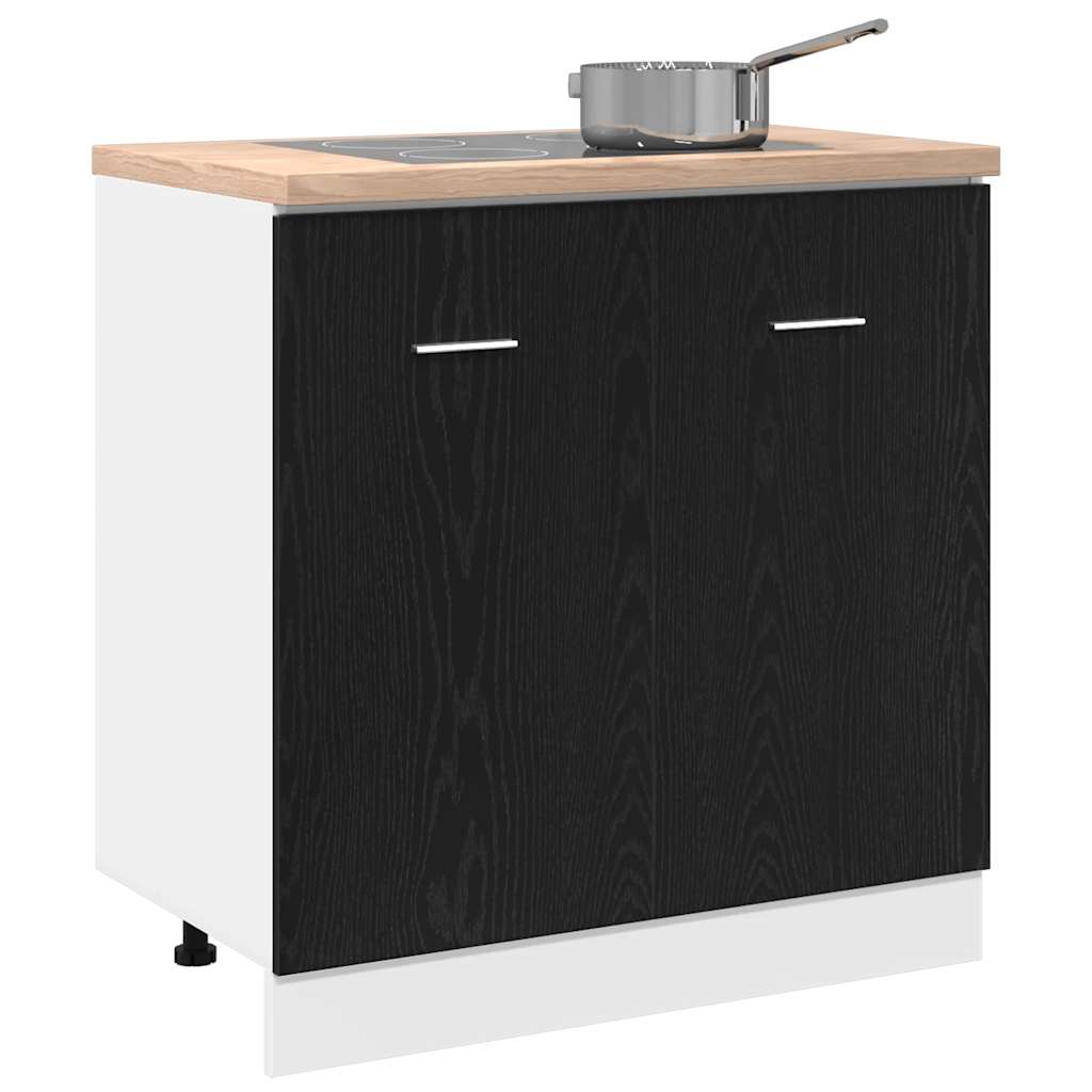 vidaXL Sink Bottom Cabinet Black Oak 80x46x81,5 cm Engineered Wood