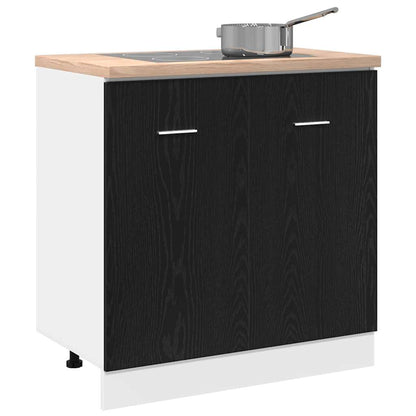 vidaXL Sink Bottom Cabinet Black Oak 80x46x81,5 cm Engineered Wood