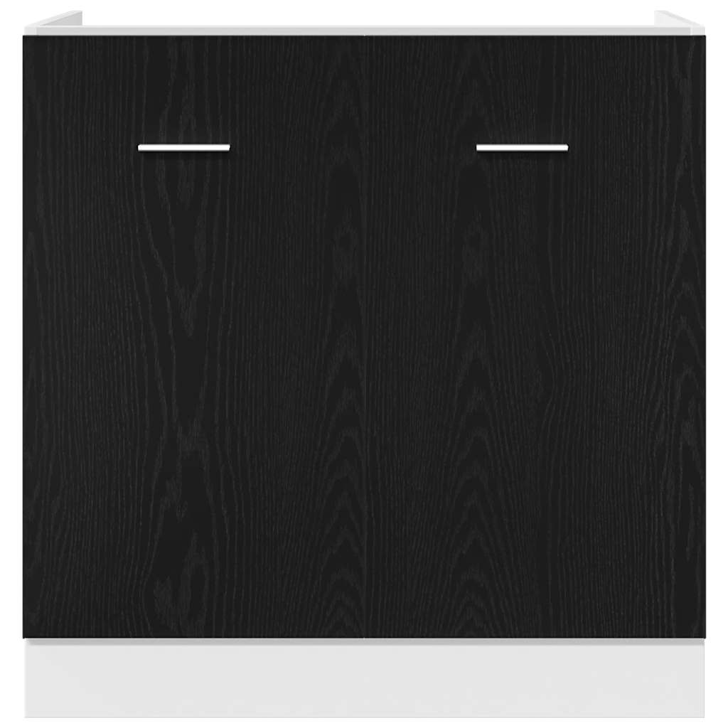 vidaXL Sink Bottom Cabinet Black Oak 80x46x81,5 cm Engineered Wood