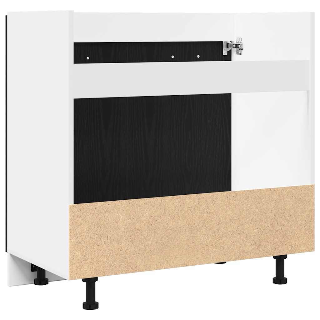 vidaXL Sink Bottom Cabinet Black Oak 80x46x81.5 cm Engineered Wood
