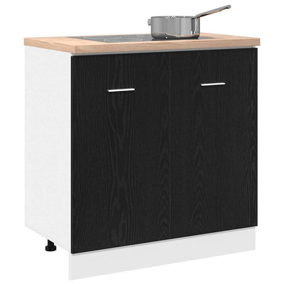vidaXL Sink Bottom Cabinet Black Oak 80x46x81,5 cm Engineered Wood