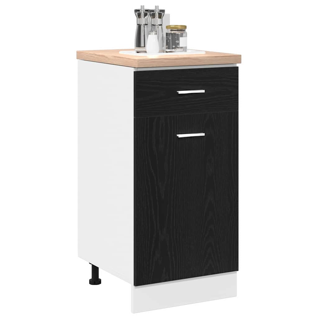 vidaXL Hanging Cabinet Black Oak 40 x 46 x 81.5 cm Engineered Wood