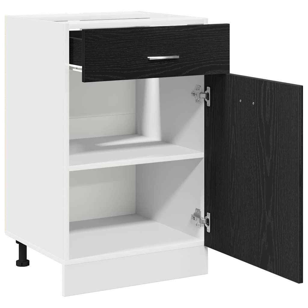 vidaXL Hanging Cabinet Black Oak 50 x 46 x 81.5 cm Engineered Wood