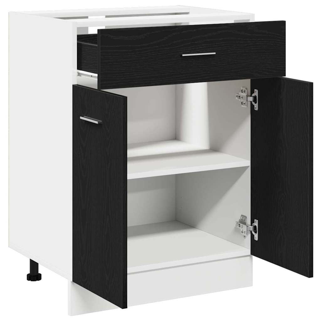 vidaXL Hanging Cabinet Black Oak 60 x 46 x 81.5 cm Engineered Wood