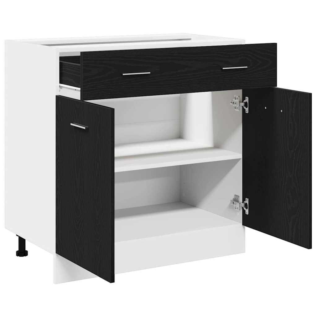 vidaXL Hanging Cabinet Black Oak 80 x 31 x 81.5 cm Engineered Wood