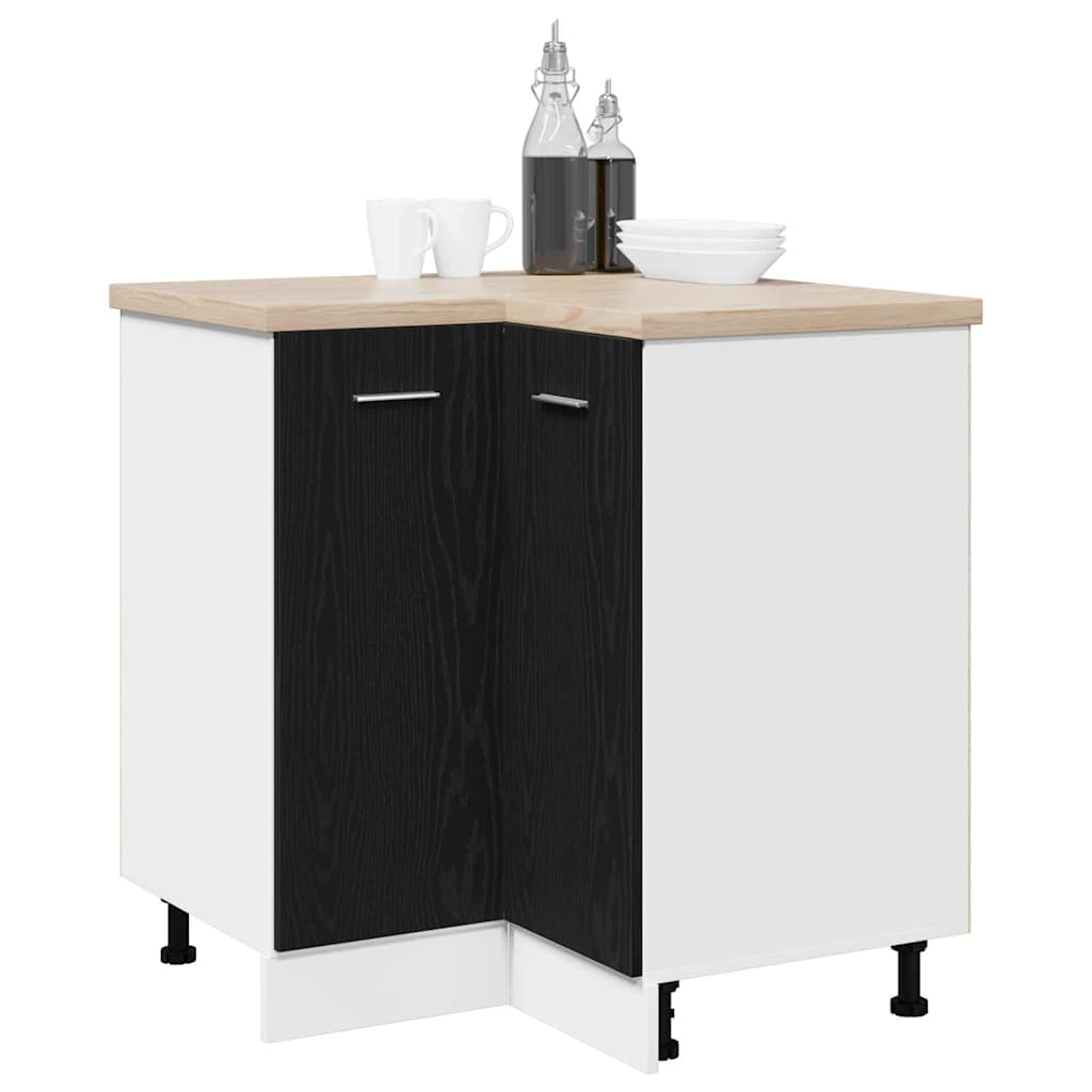 vidaXL Hanging Cabinet Black Oak 75.5 x 75.5 x 80.5 cm Engineered Wood