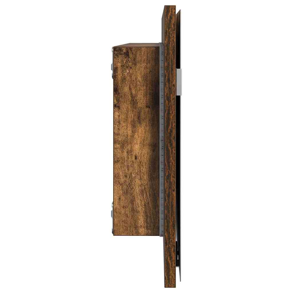 vidaXL Mirror Wall-mounted Brown 80 x 37 cm Glass and Engineered Wood