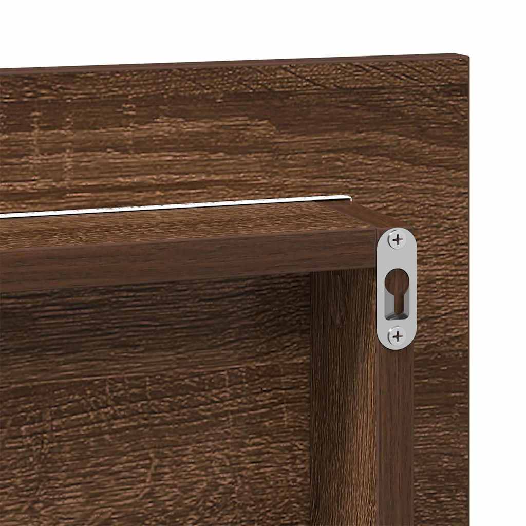 vidaXL Mirror Brown oak 80 x 37 cm Glass and Engineered Wood