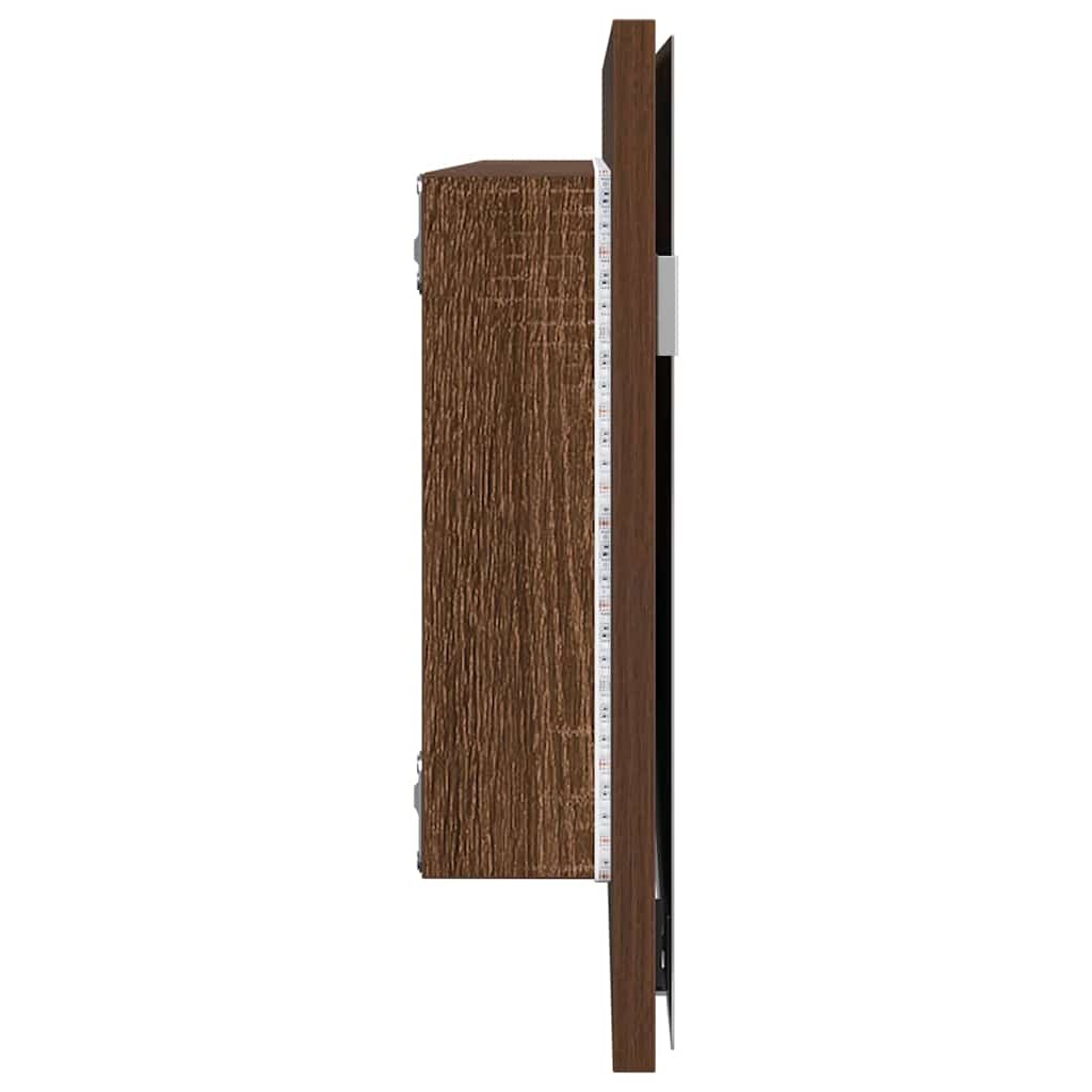 vidaXL Mirror Brown oak 80 x 37 cm Glass and Engineered Wood