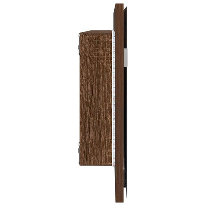 vidaXL Mirror Brown oak 80 x 37 cm Glass and Engineered Wood