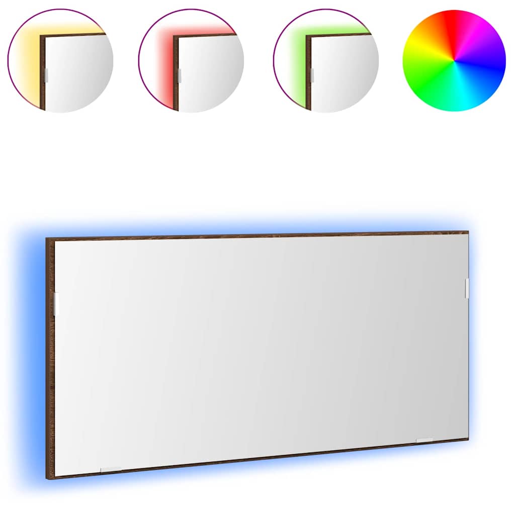 vidaXL Mirror Brown oak 80 x 37 cm Glass and Engineered Wood