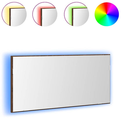 vidaXL Mirror Brown oak 80 x 37 cm Glass and Engineered Wood