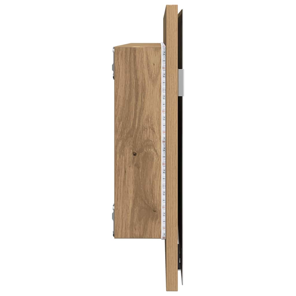 vidaXL Mirror Artisan oak 80 x 37 cm Glass and Engineered Wood